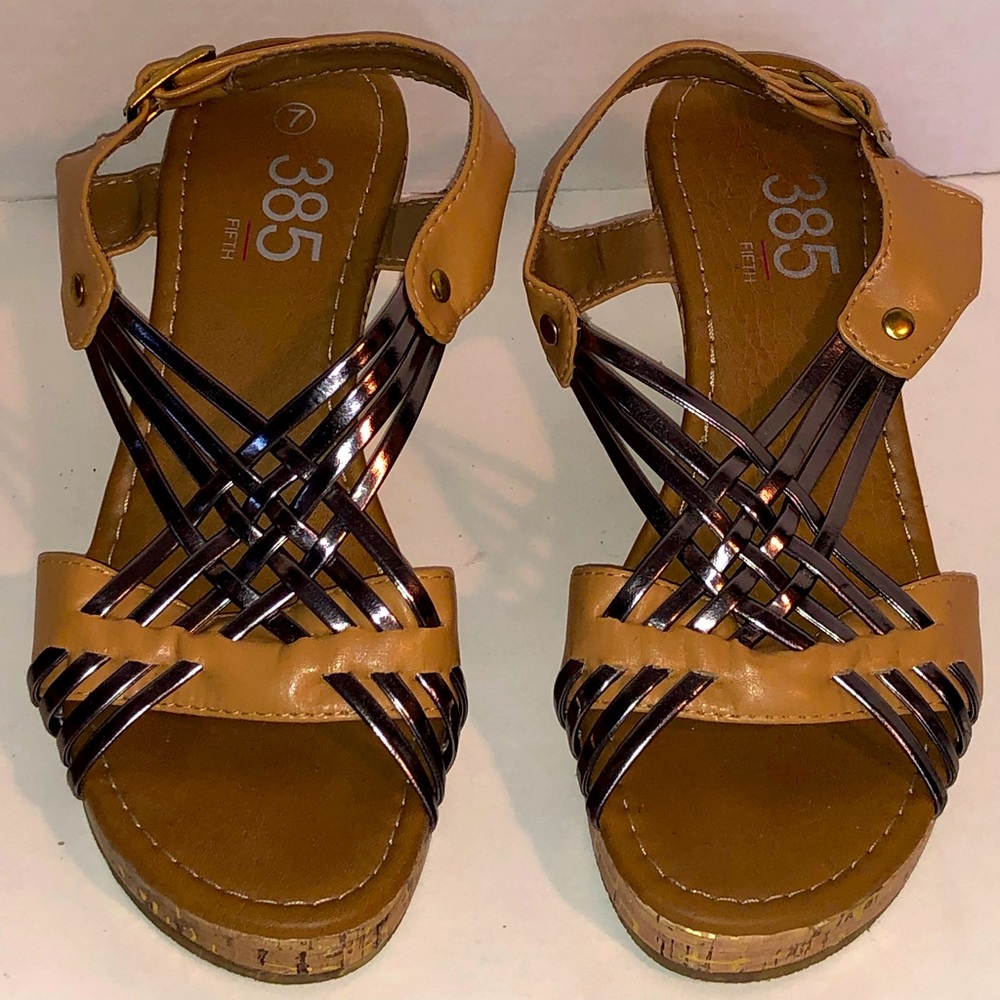385 Fifth wedge sandals size 7 - Picture 5 of 5